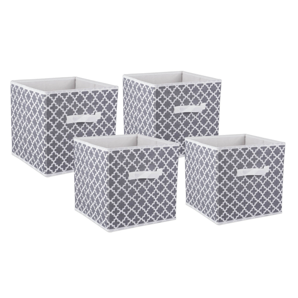 Nonwoven Polyester Cube Lattice Gray Square 11x11x11 Set/4
