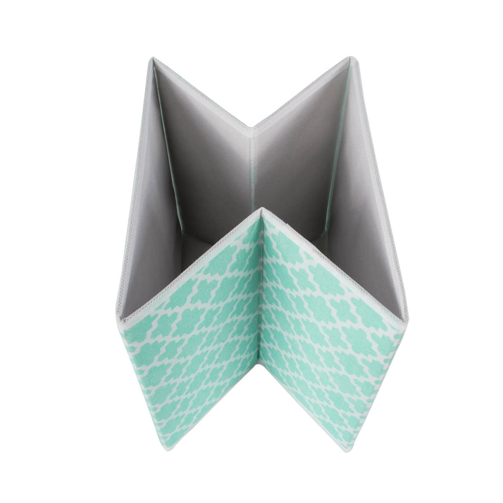 Lattice Aqua Square Nonwoven Polyester Cube  Set of 2