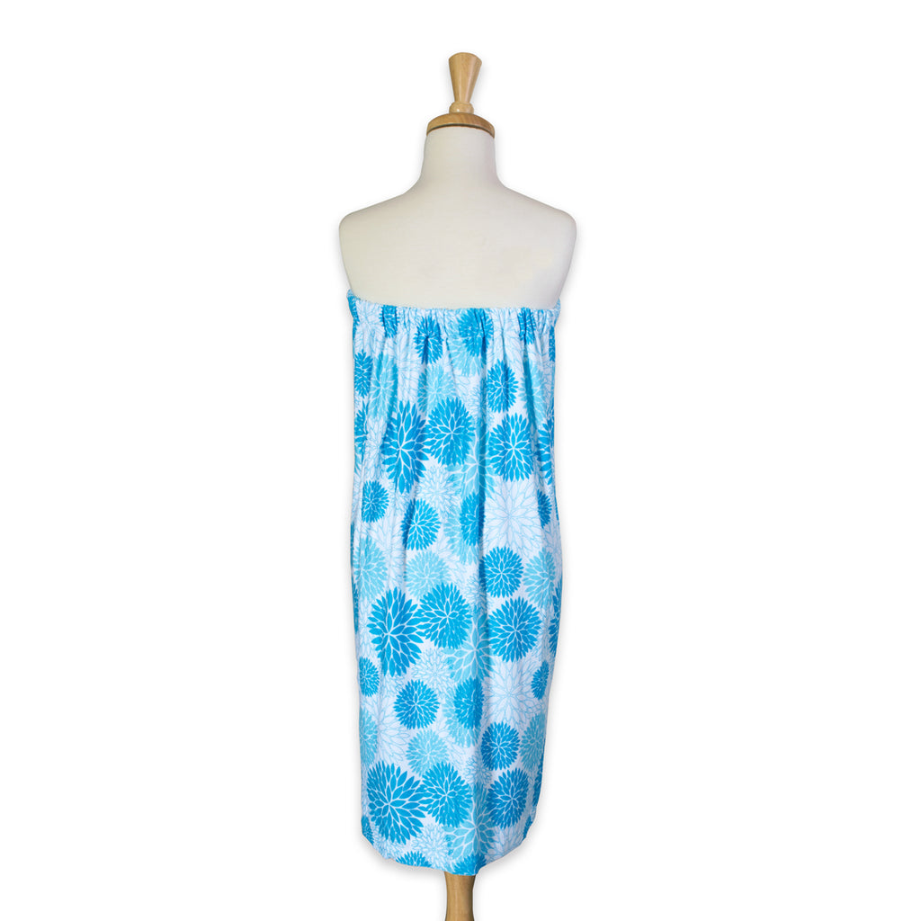 DII Blue Dahlia Print Shower Wrap Womens