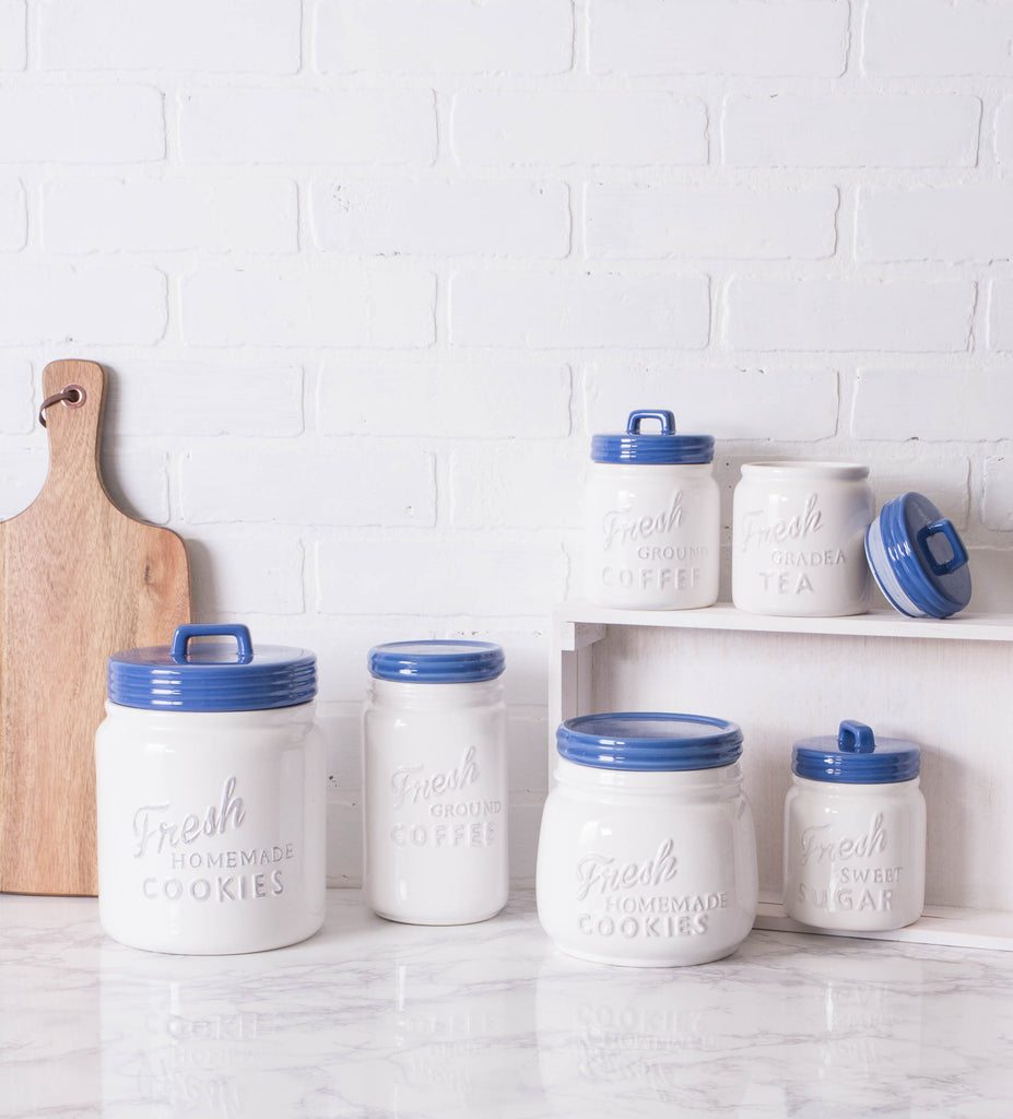 DII Blueberry Ceramic Jar Canister Set of 3