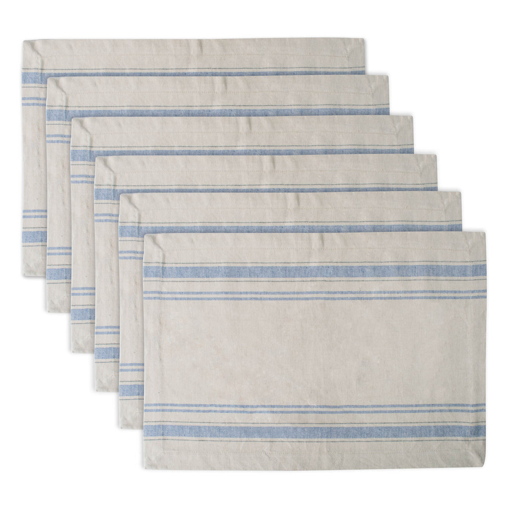 Nautical Blue French Stripe Placemat Set/6