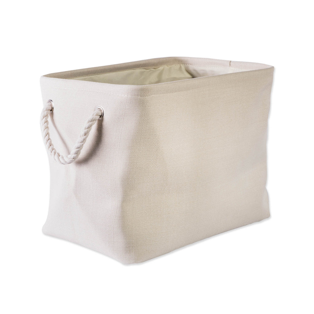 Polyester Bin Variegated Cream Rectangle Large 17.5x12x15
