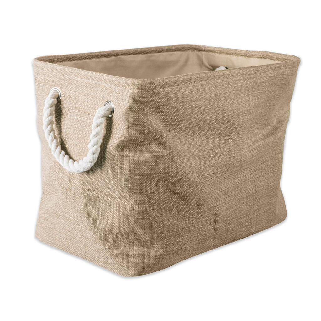 Polyester Bin Variegated Taupe Rectangle Large 17.5x12x15