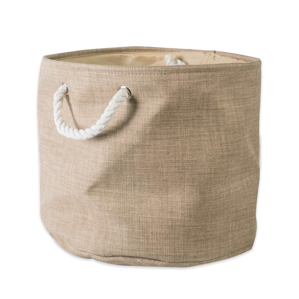 Polyester Bin Variegated Taupe Round Large 15x16x16