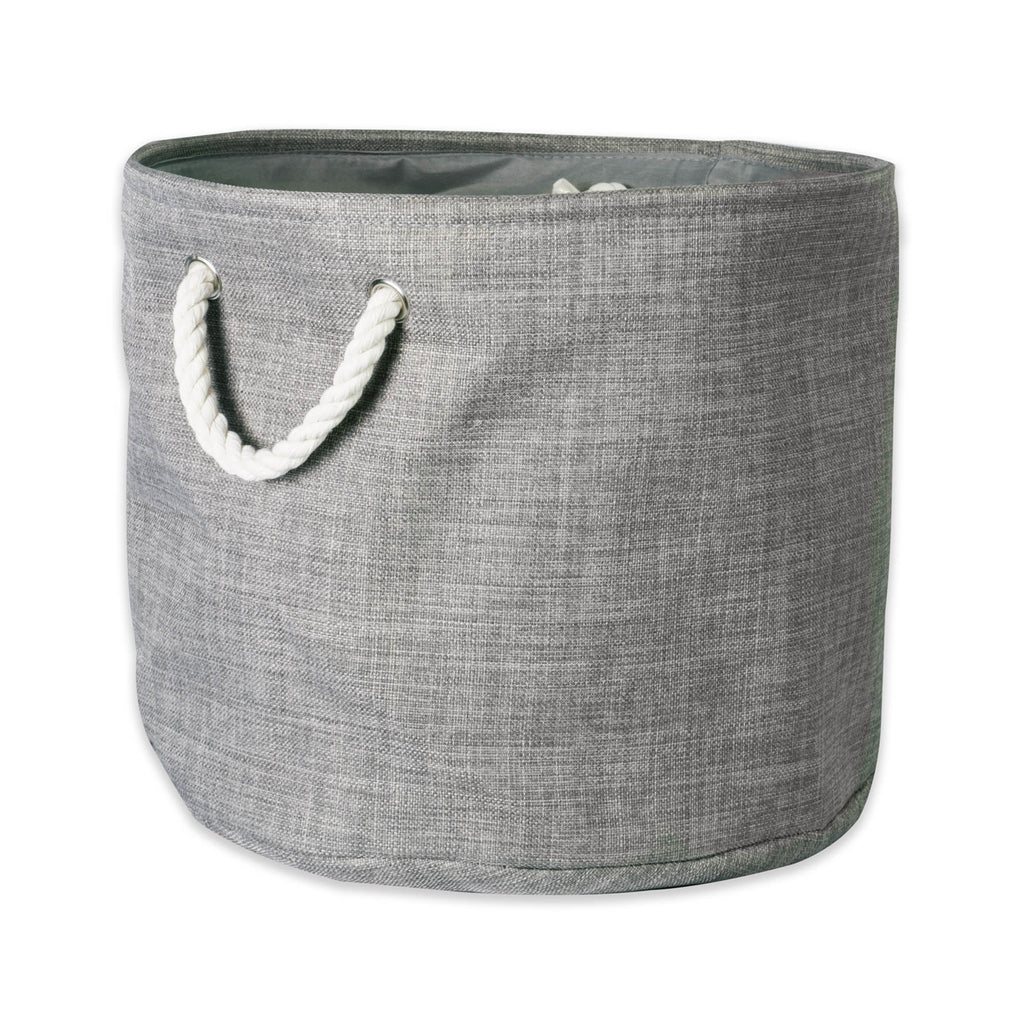 Polyester Bin Variegated Gray Round Medium 12x15x15