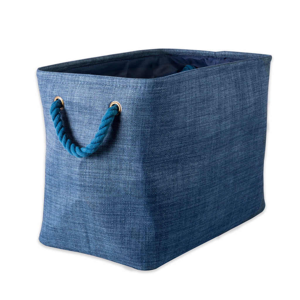 Polyester Bin Variegated Blue Rectangle Small 14x8x9