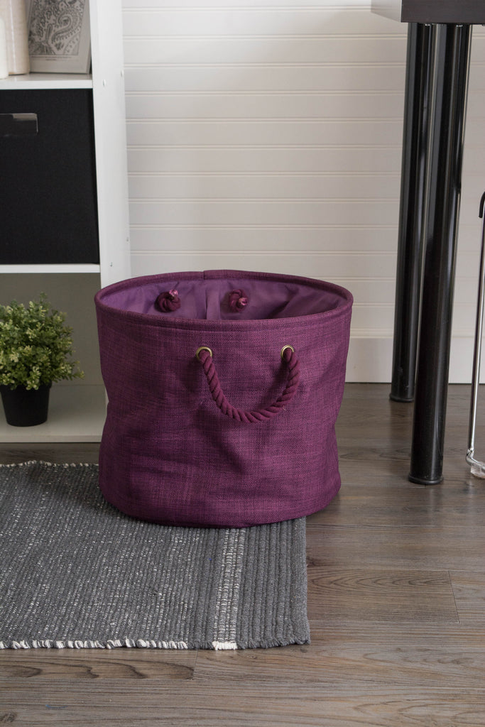 DII Polyester Bin Variegated Eggplant Round Small