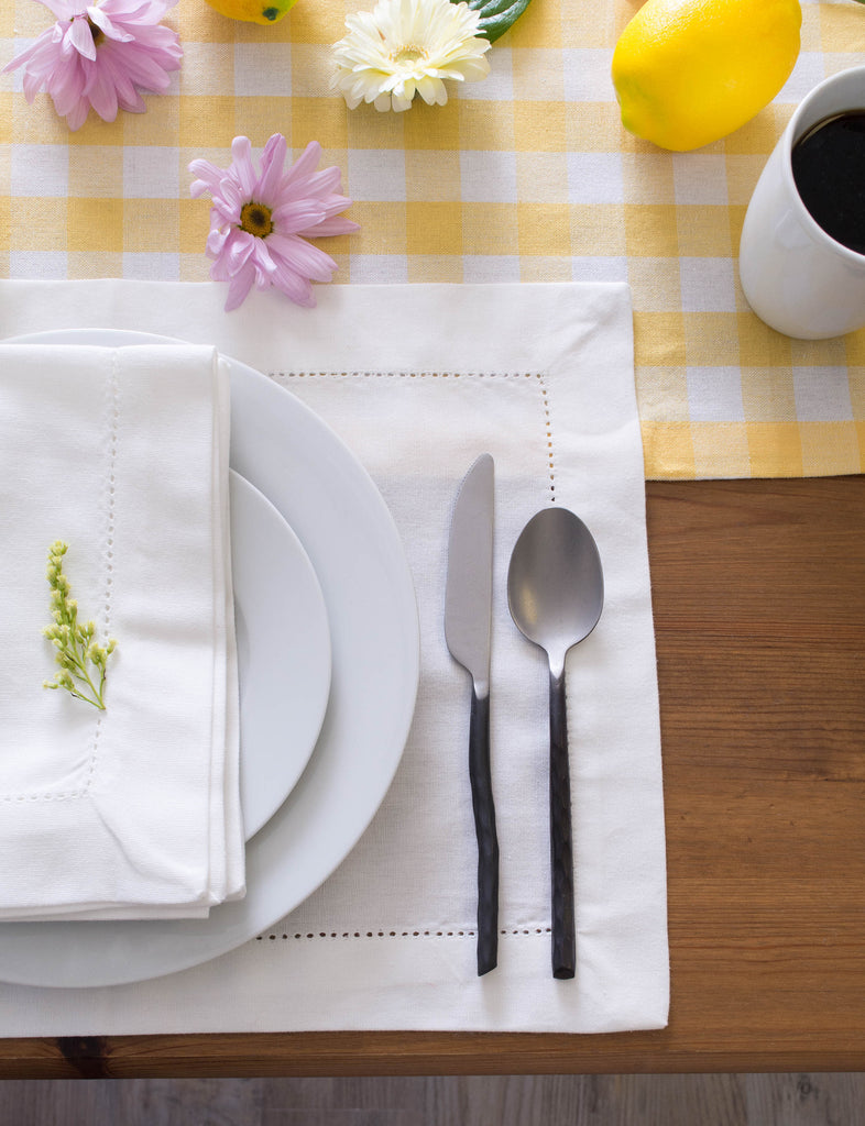 DII Off White Hemstitch Placemat Set of 4