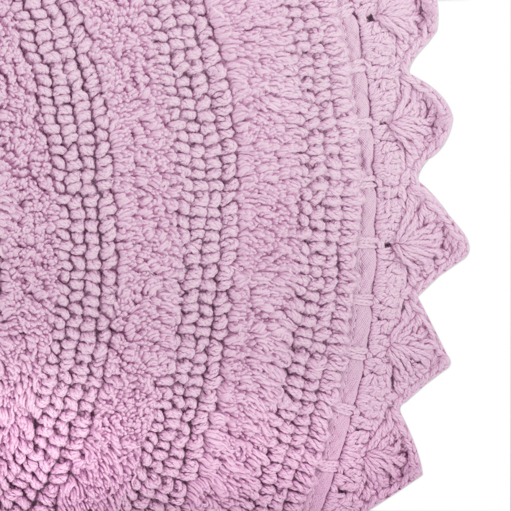 DII Mauve Round Crochet Bath Mat