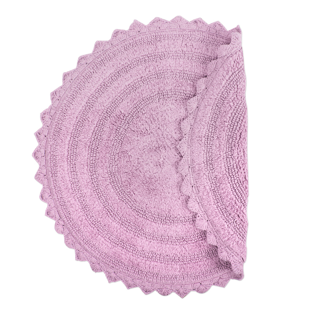DII Mauve Round Crochet Bath Mat