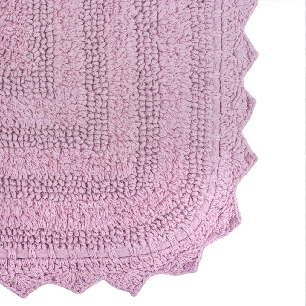DII Mauve Square Crochet Bath Mat