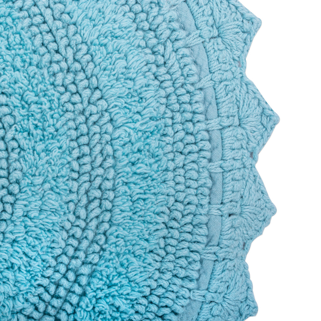 DII Cameo Blue Large Oval Crochet Bath Mat