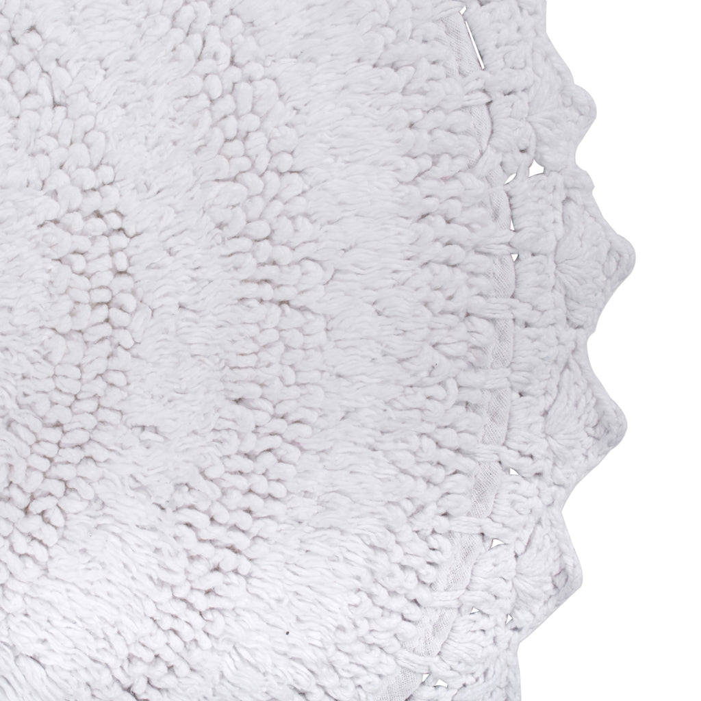DII White Large Oval Crochet Bath Mat