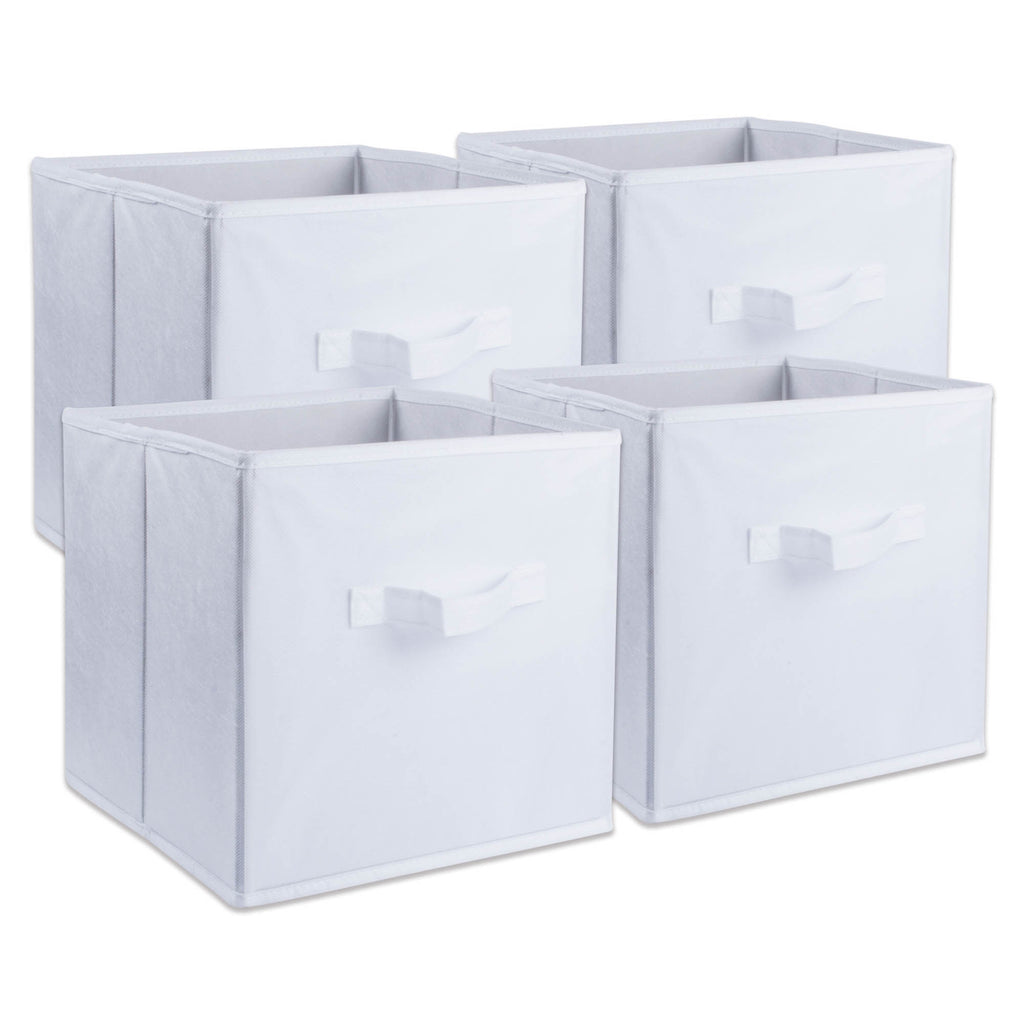Nonwoven Pp Cube Solid White Square 11x11x11 Set/4