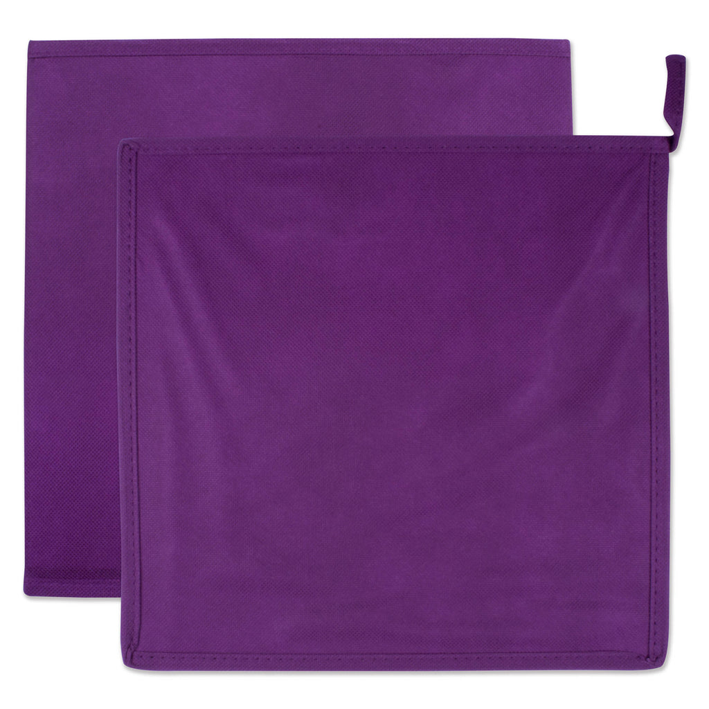 DII Nonwoven Polypropylene Cube Solid Eggplant Square Set of 4