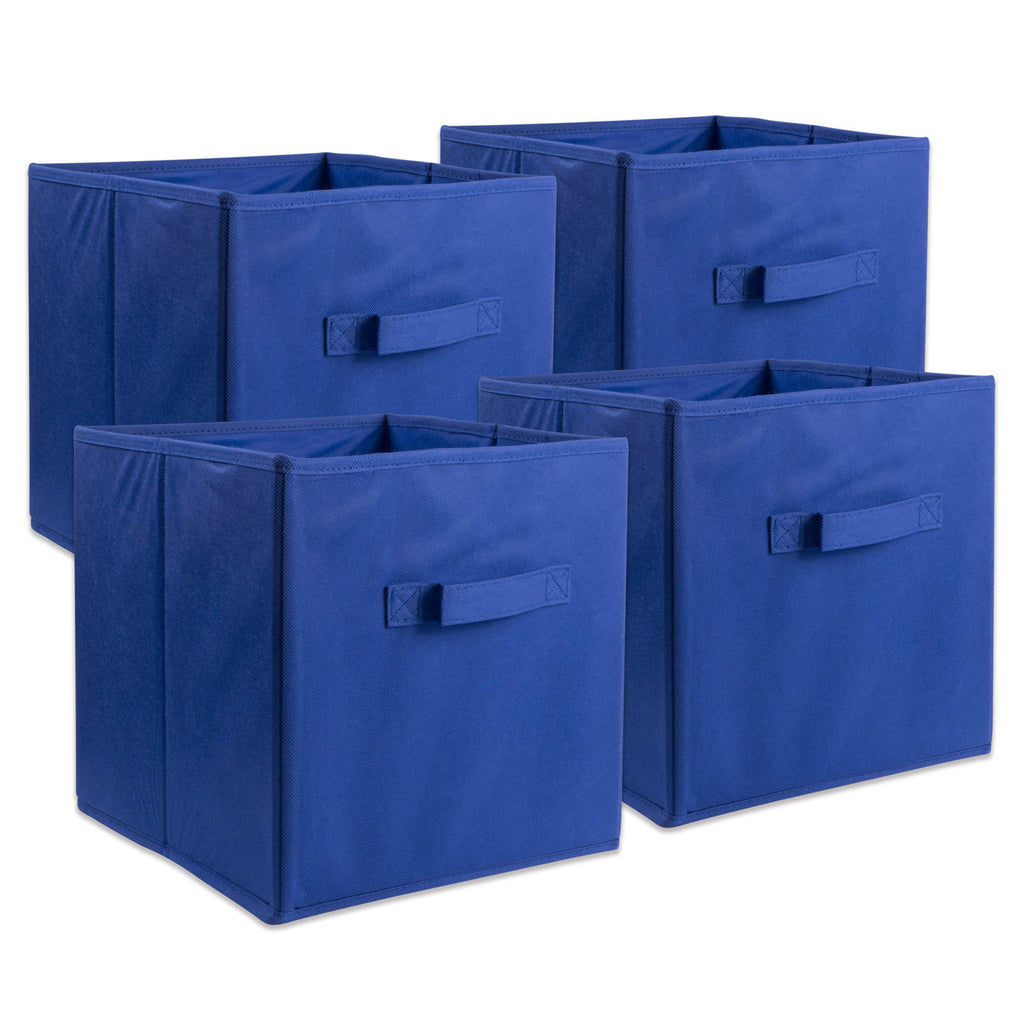 Nonwoven Pp Cube Solid Bright Blue Square 11x11x11 Set/4