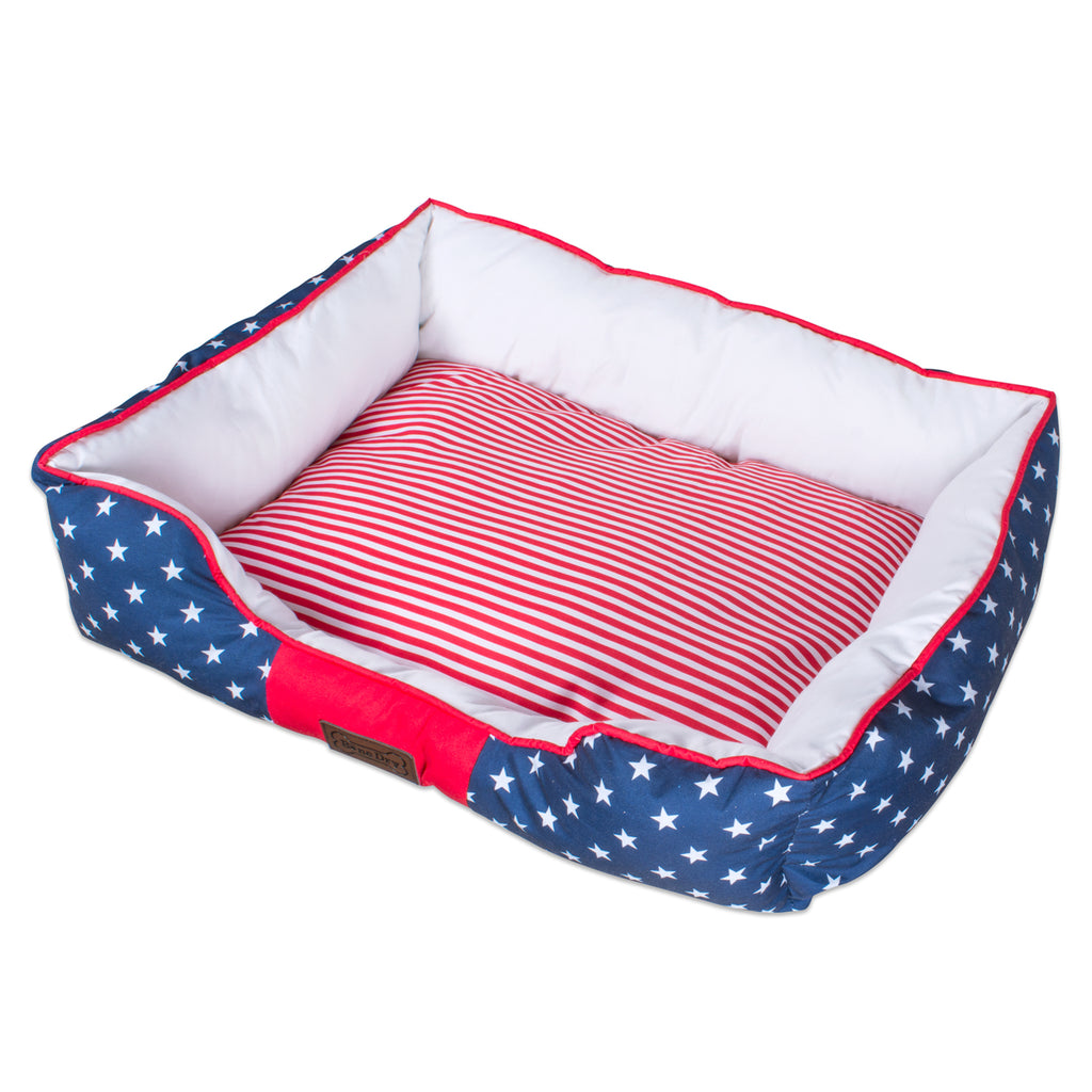 Stars & Stripes Rectangle Pet Bed Small