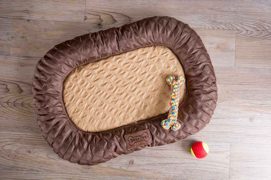 DII Border Cushion Quilted Brown Oval Large