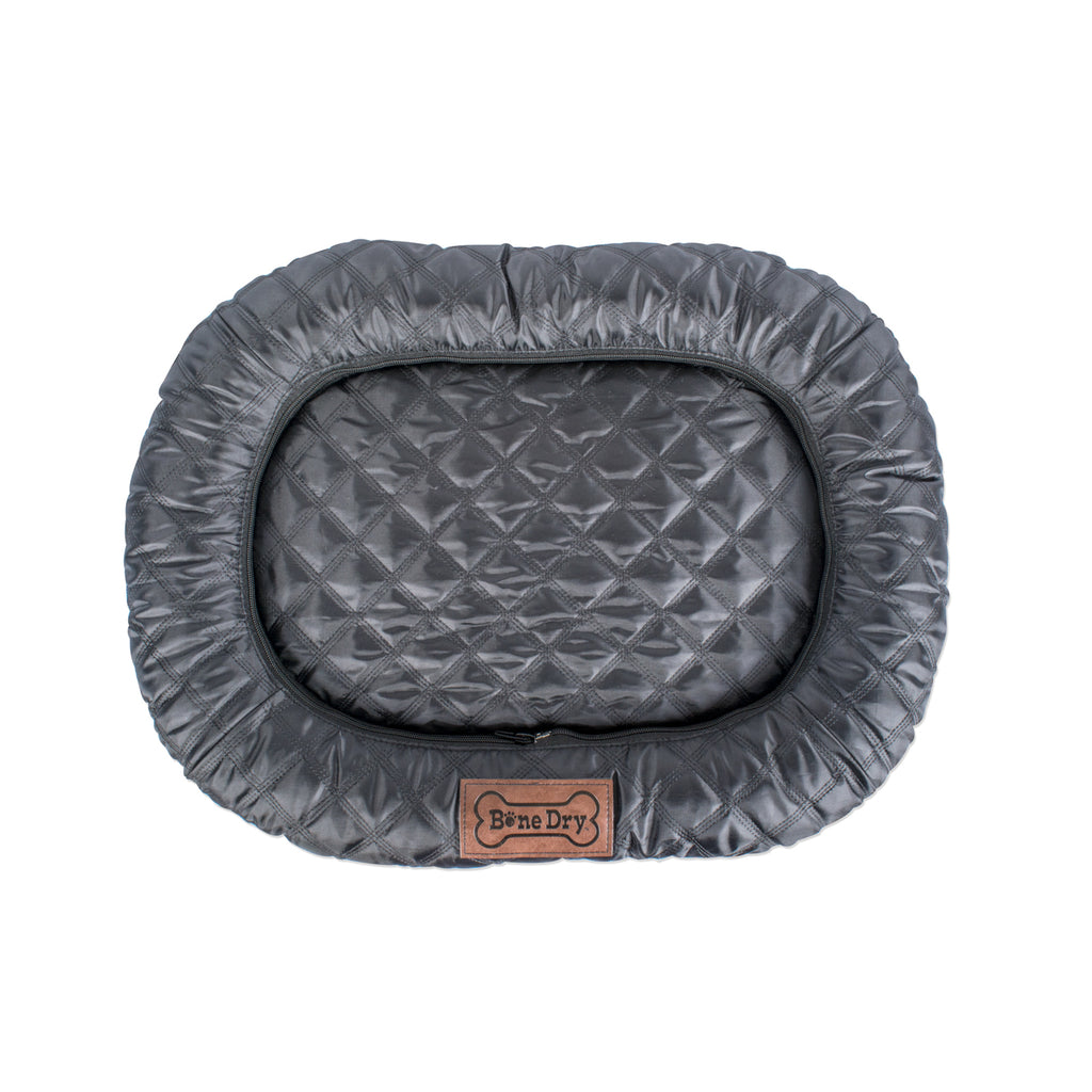 DII Border Cushion Quilted Black Oval Small