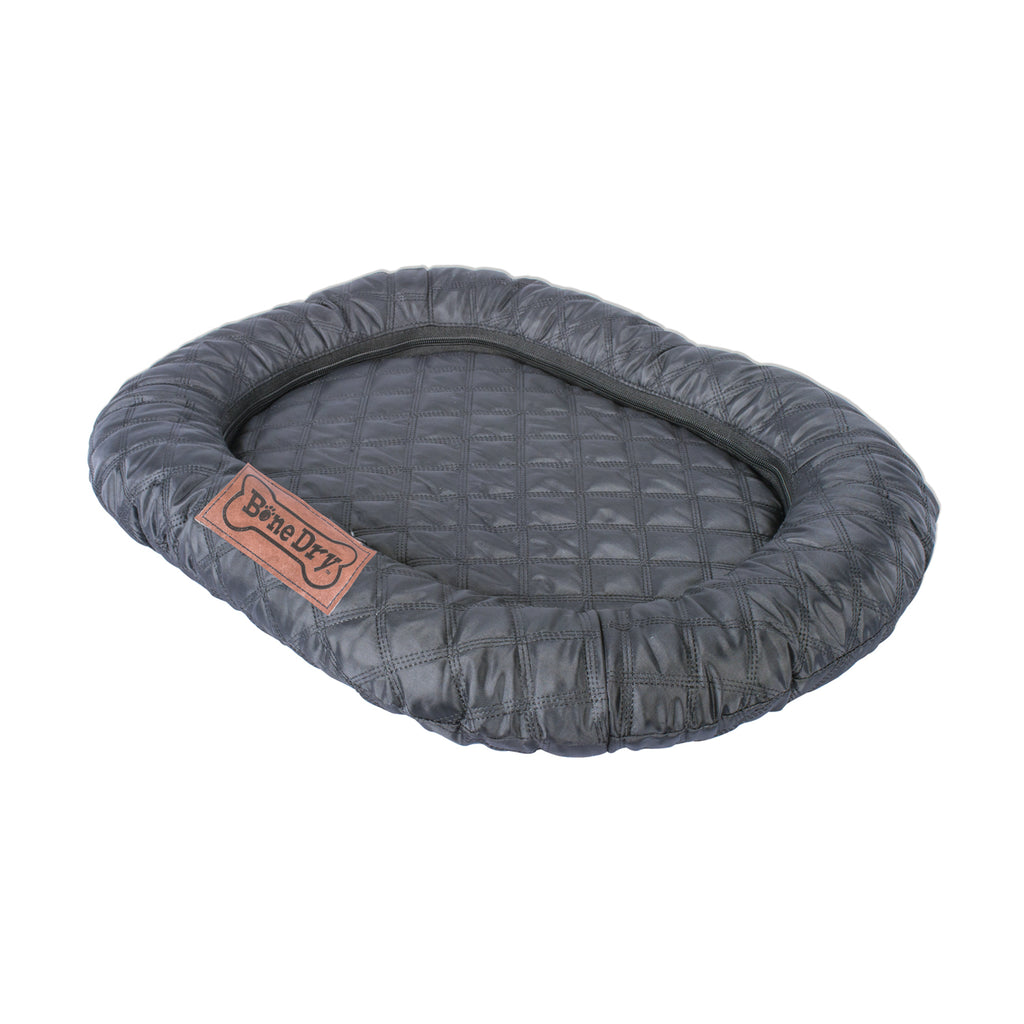 DII Border Cushion Quilted Black Oval Large