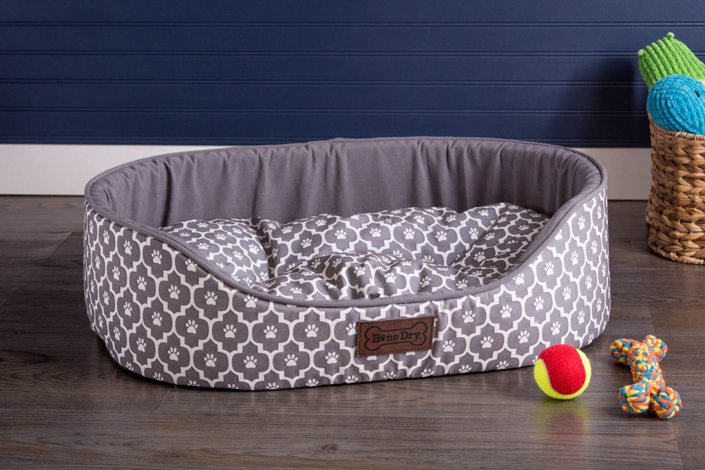 DII Pet Bed Oval Lattice Gray Small