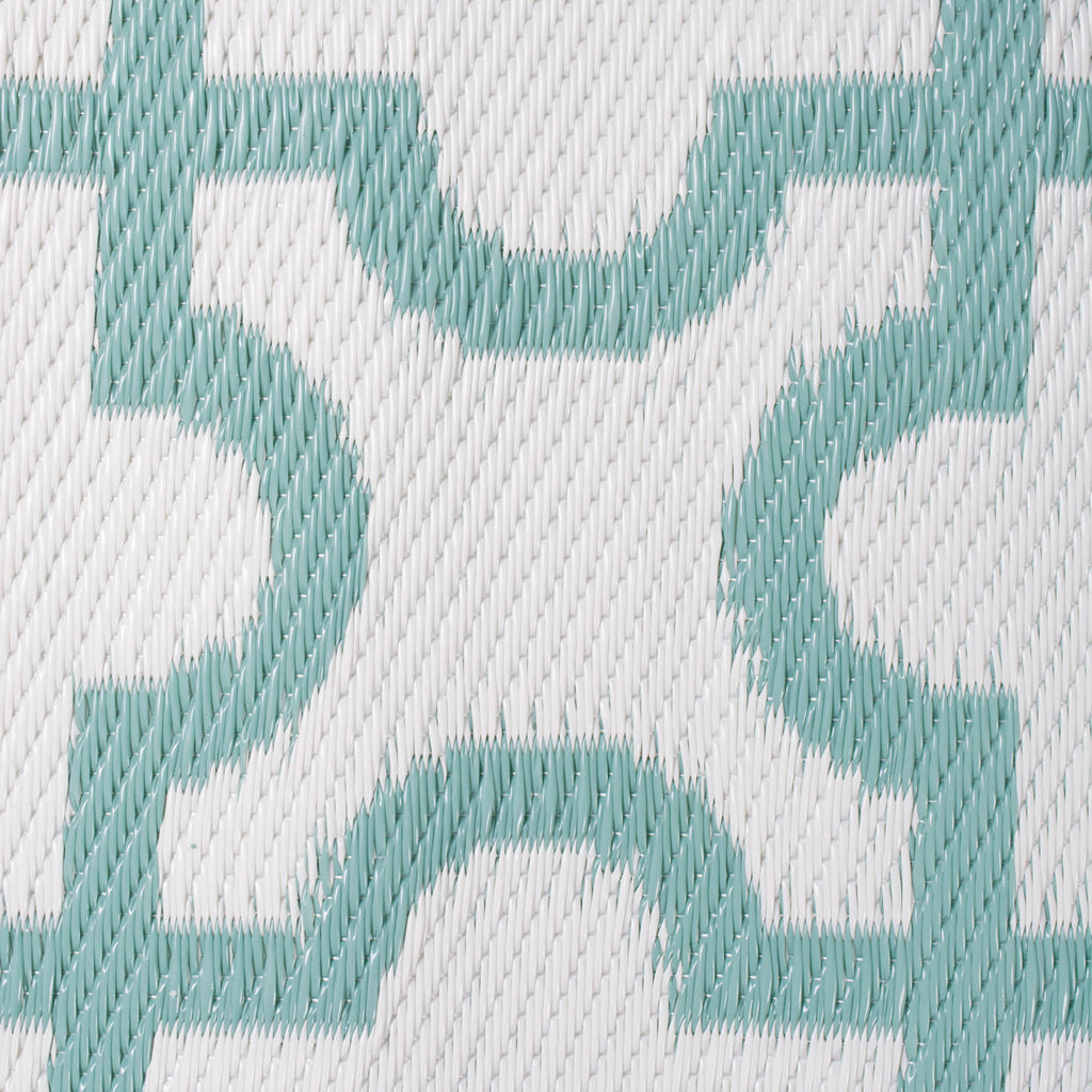 Aqua Lattice Outdoor Rug