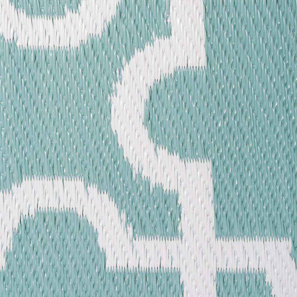 Aqua Lattice Outdoor Rug