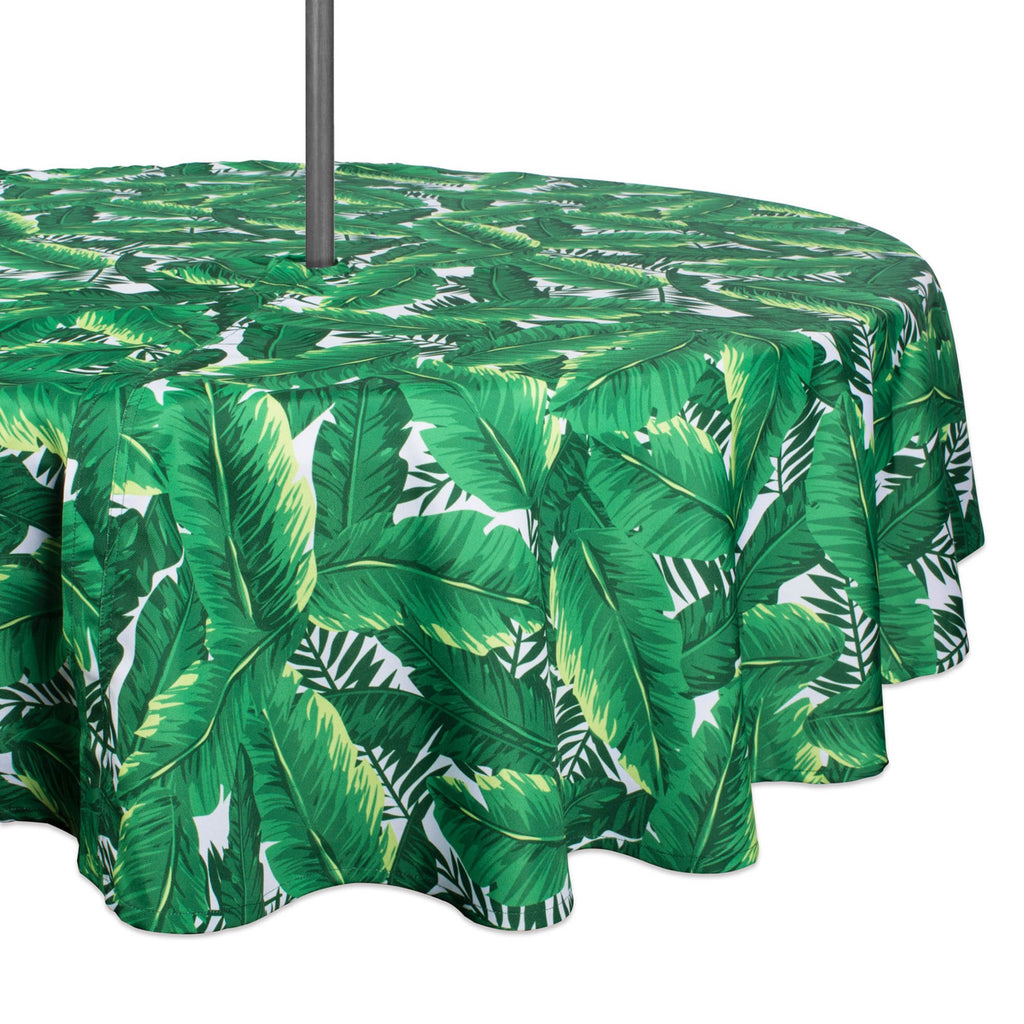 Banana Leaf Outdoor Tablecloth With Zipper 52 Round