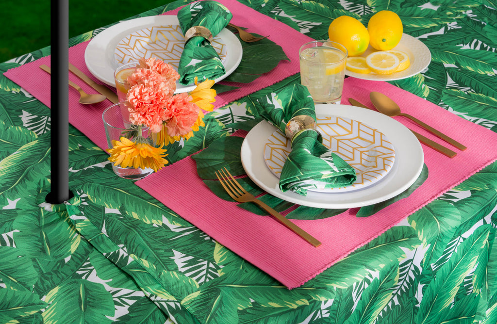 Banana Leaf Outdoor Tablecloth With Zipper