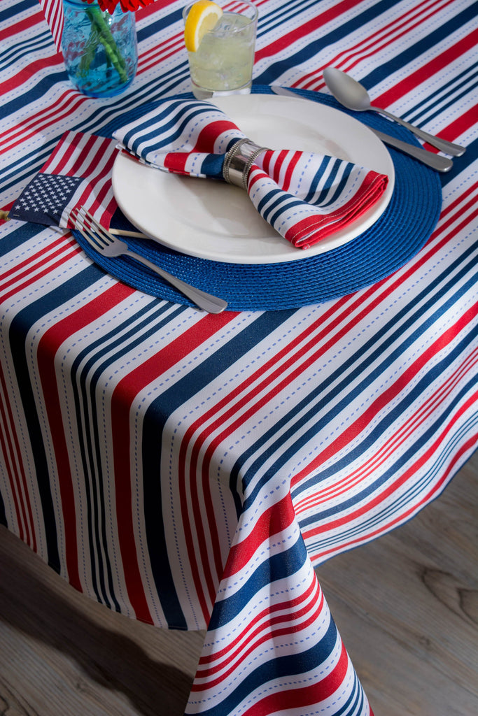 Patriotic Stripe Outdoor Tablecloth