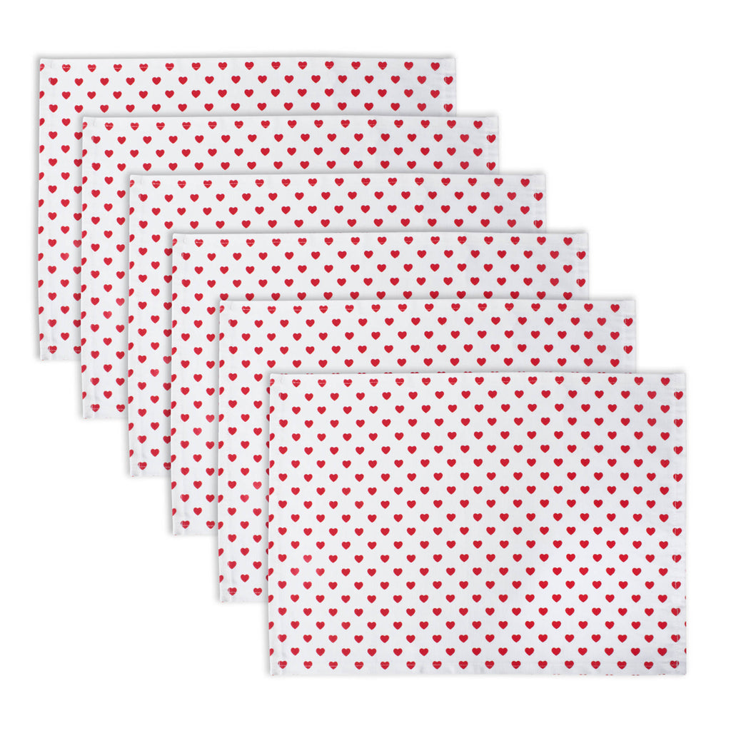 Lil Hearts Ribbed Placemats Set/6