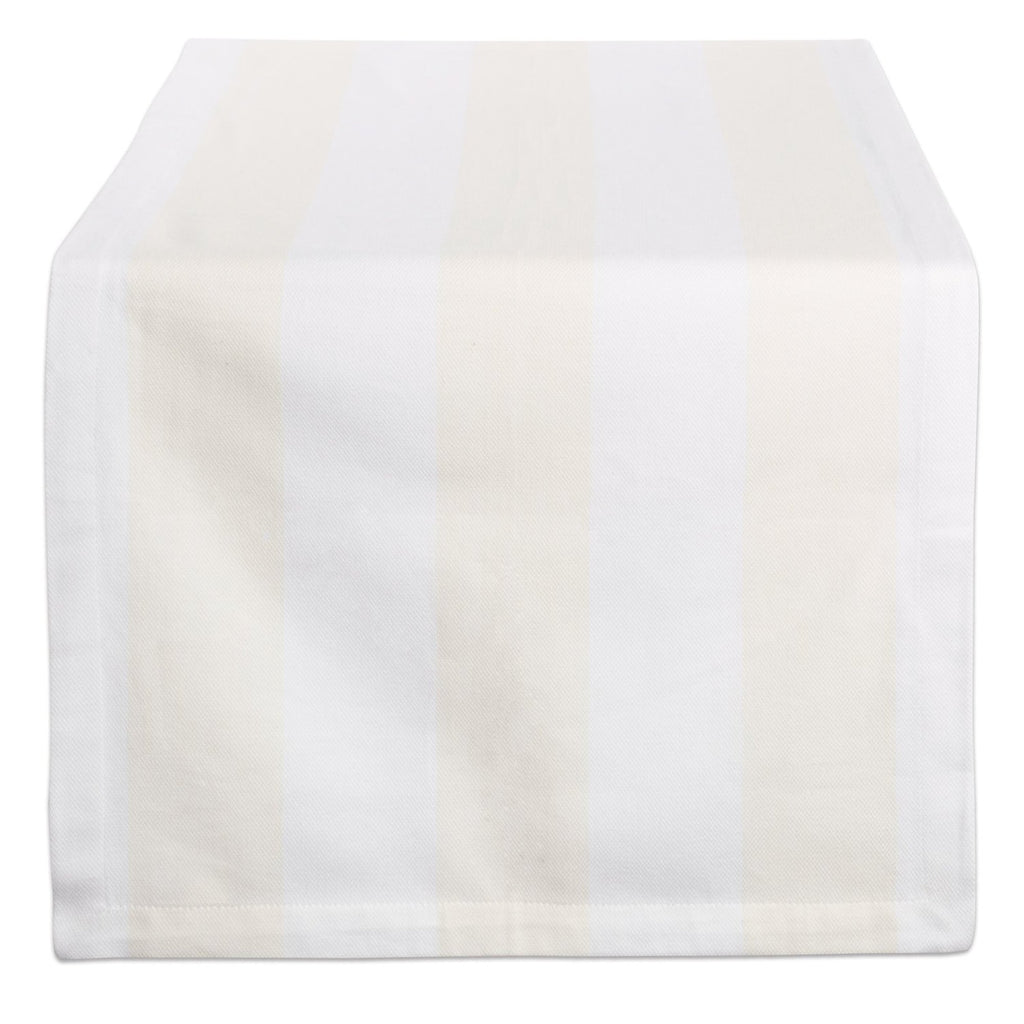 Natural/White Dobby Stripe Table Runner 18x108