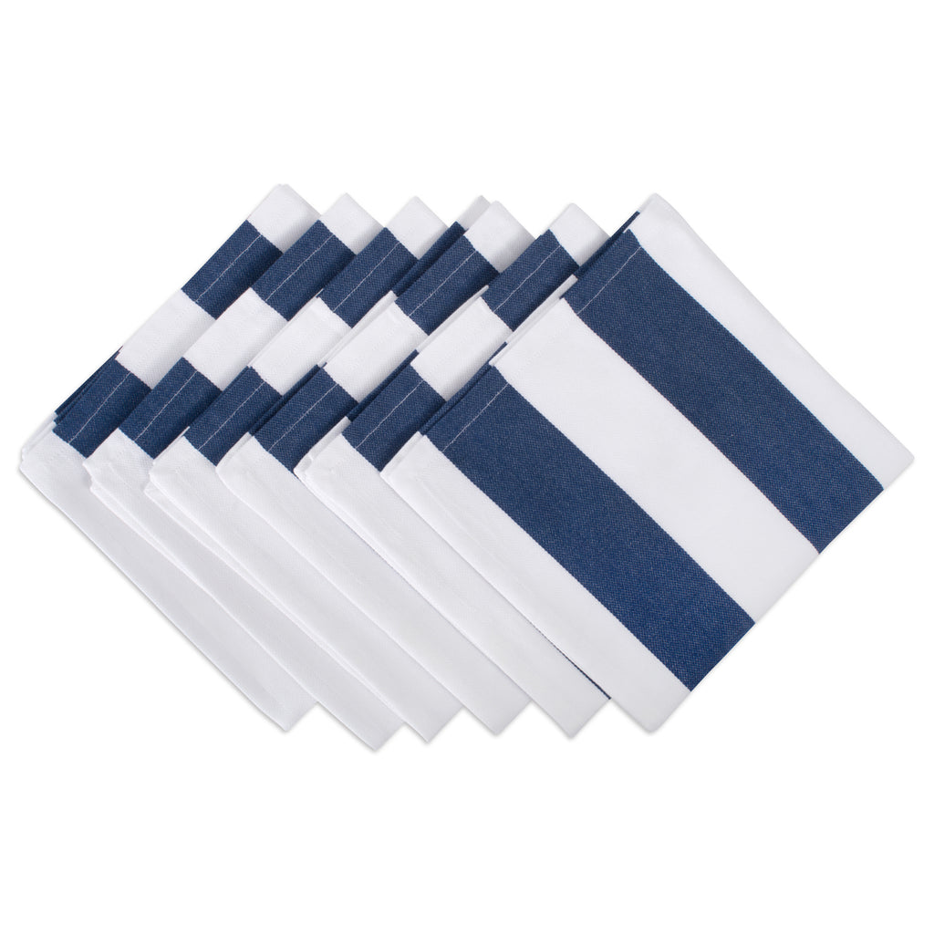 Navy/White Dobby Stripe Napkin Set/6