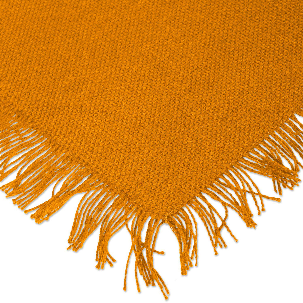 DII Solid Pumpkin Spice Heavyweight Fringed Placemat Set of 6