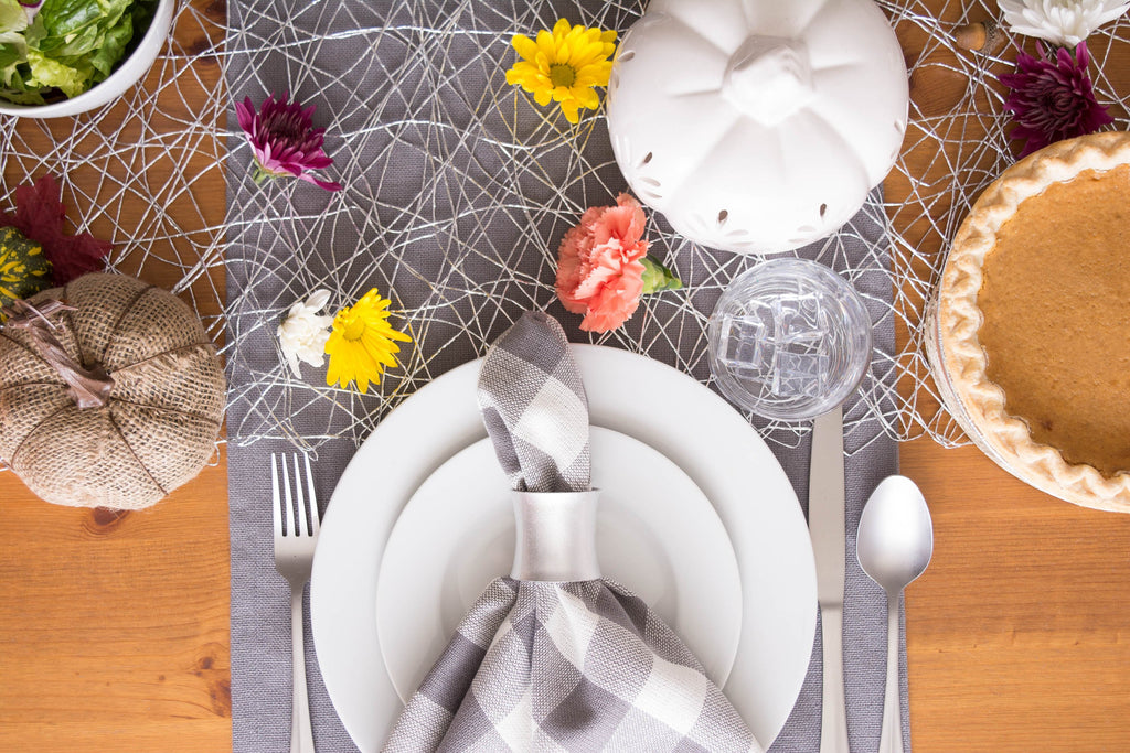 DII Solid Gray Heavyweight Fringed Table Runner