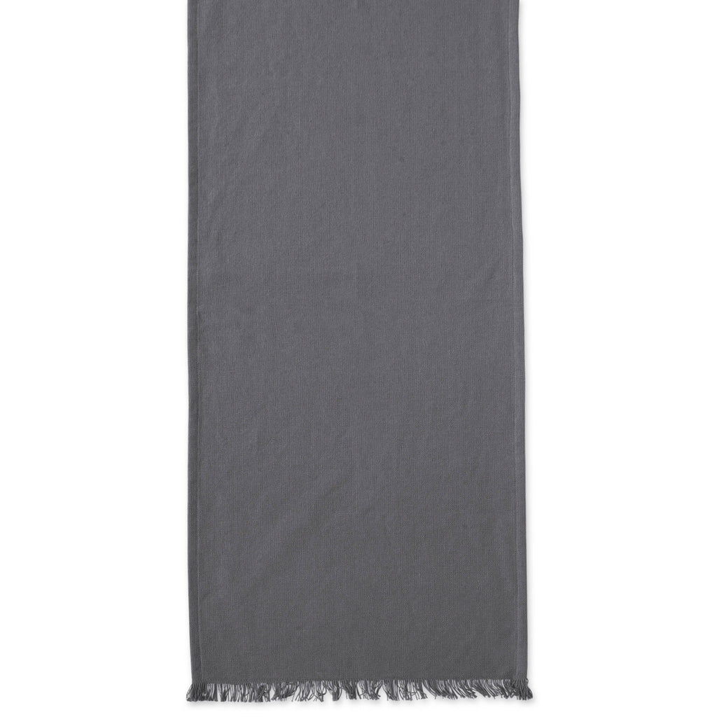 DII Solid Gray Heavyweight Fringed Table Runner