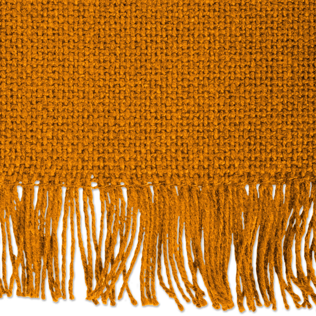DII Solid Pumpkin Spice Heavyweight Fringed Table Runner