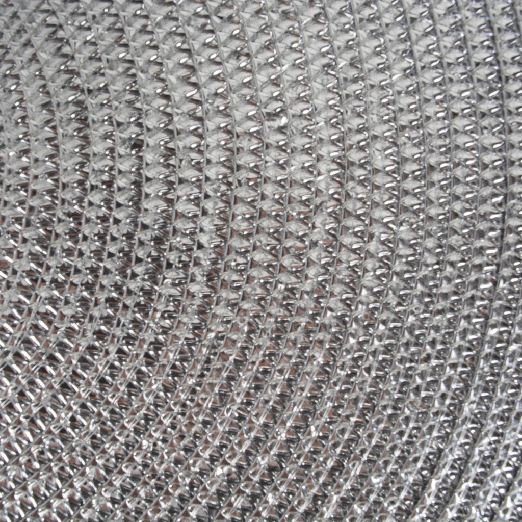 DII Metallic Silver Round Polypropylene Woven Placemat Set of 4