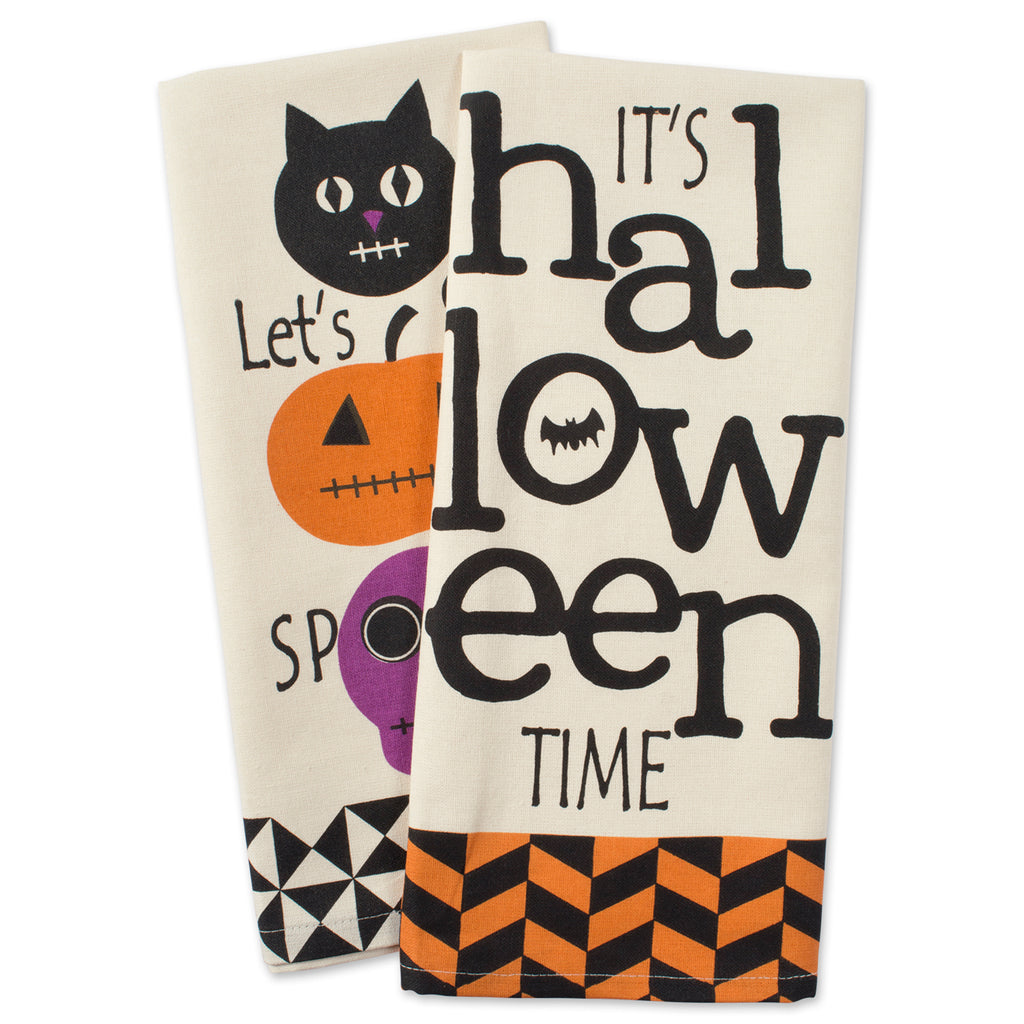 All Hallows Eve Halloween Printed Dishtowel Set of 2