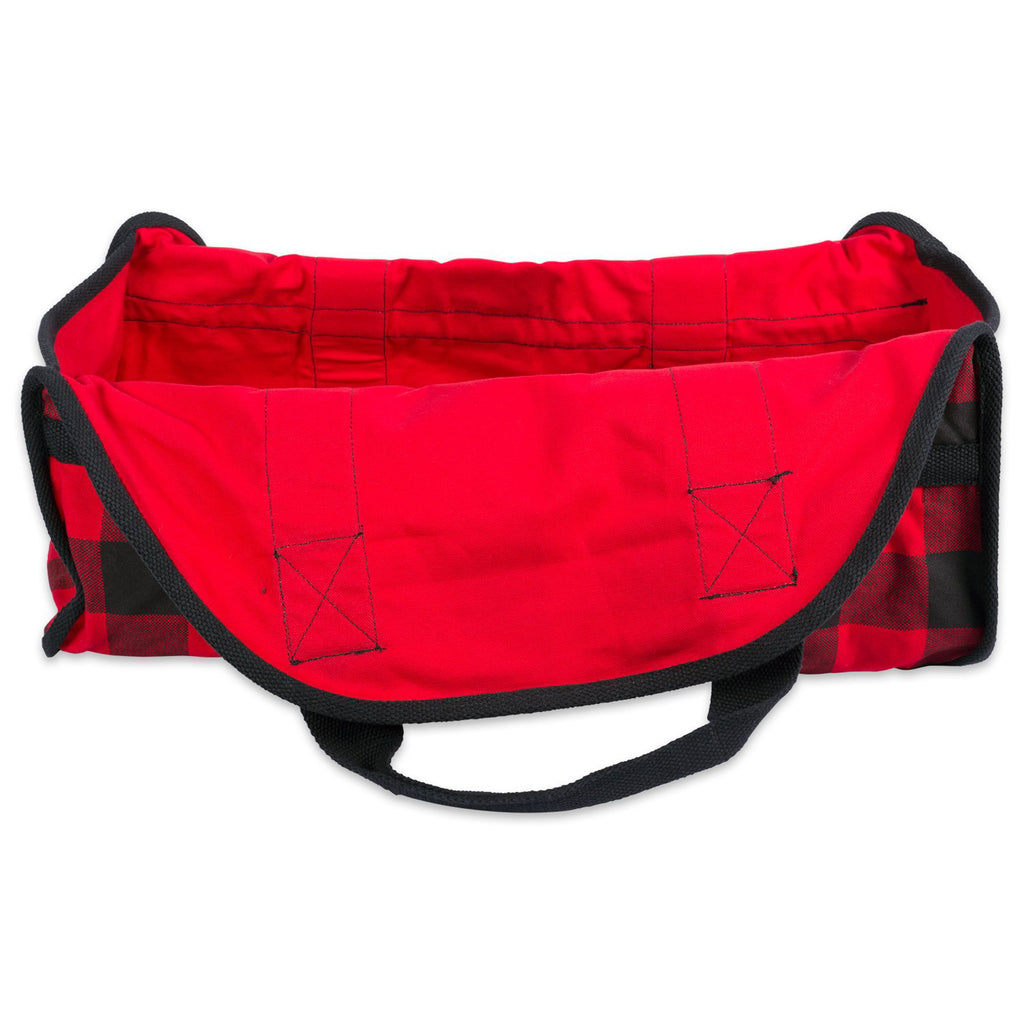 DII Red Buffalo Check Firewood Tote