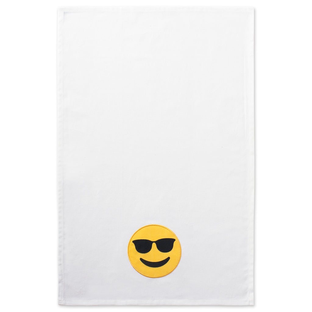 DII Smiling Emoji Embellished Dishtowels Set of 3
