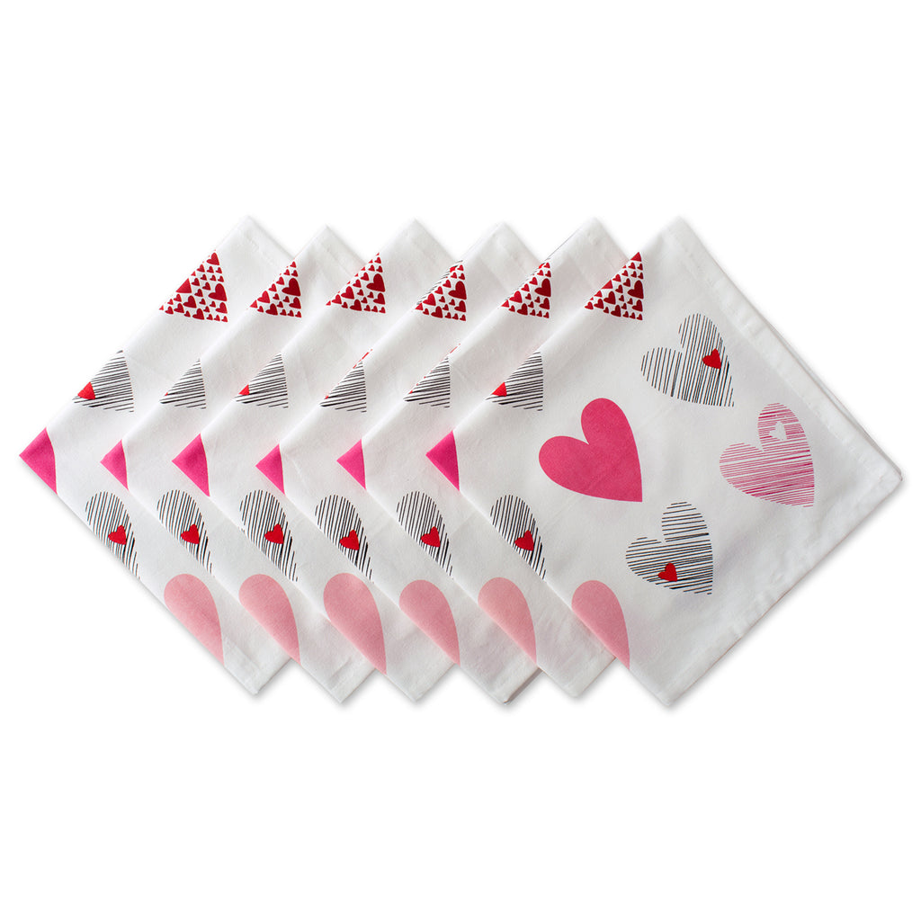 Hearts Collage Print Napkin Set/6