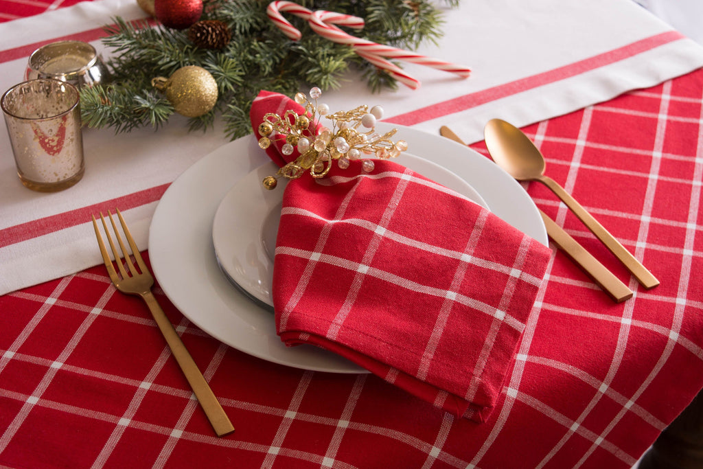 Holly Berry Plaid Tablecloth