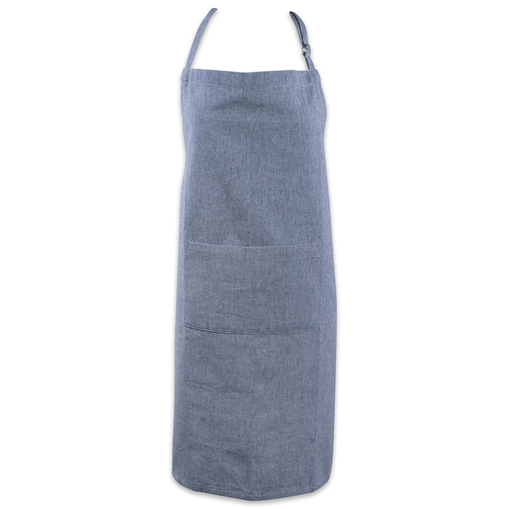 Blue Solid Chambray Chef Apron