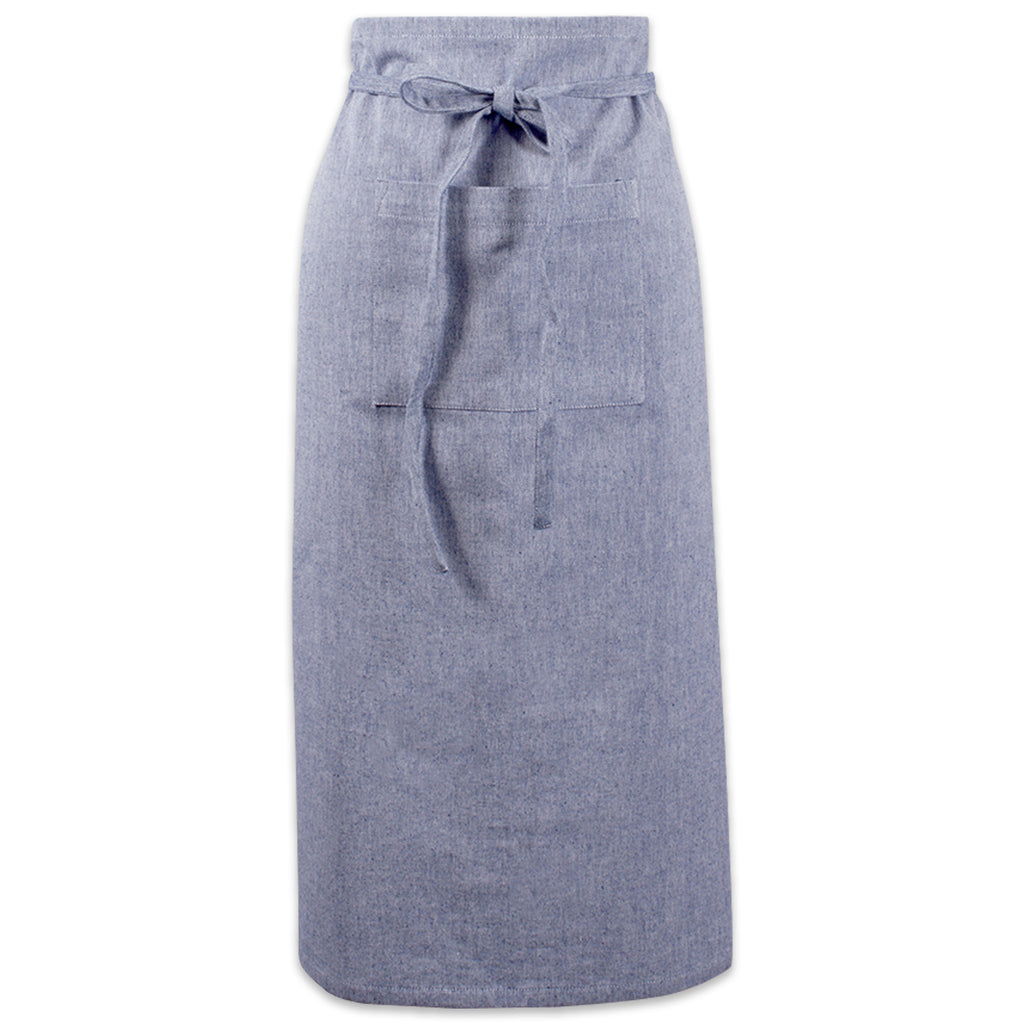 Blue Solid Chambray Bistro Apron