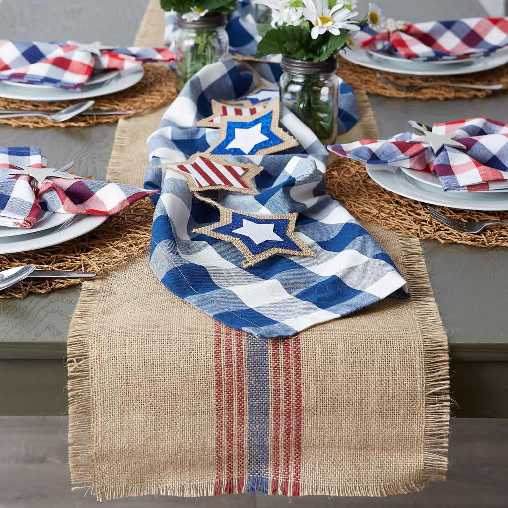 DII Navy Buffalo Check Table Runner