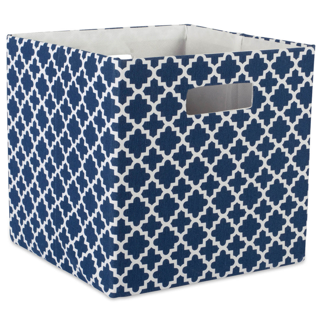 Polyester Cube Lattice Nautical Blue Square 11x11x11