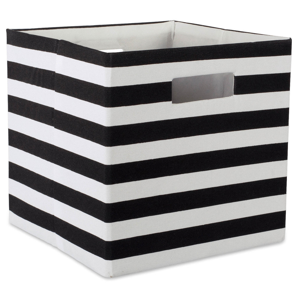 Polyester Cube Stripe Black Square 11x11x11