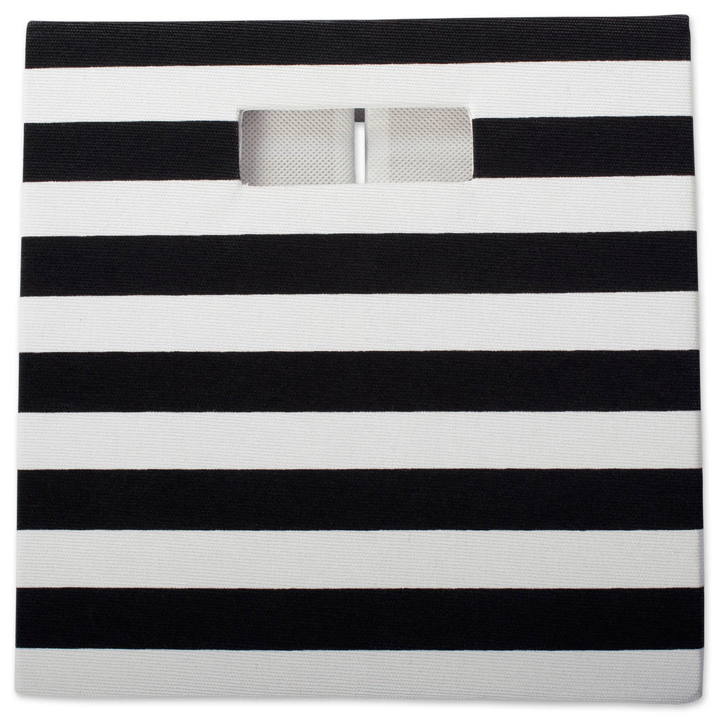 DII Polyester Cube Stripe Black Square
