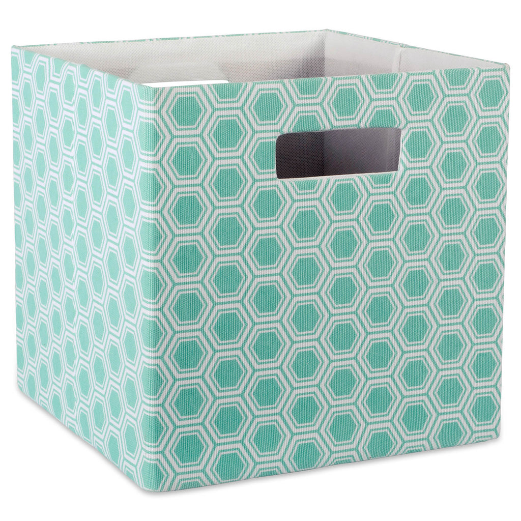Polyester Cube Honeycomb Aqua Square 11x11x11